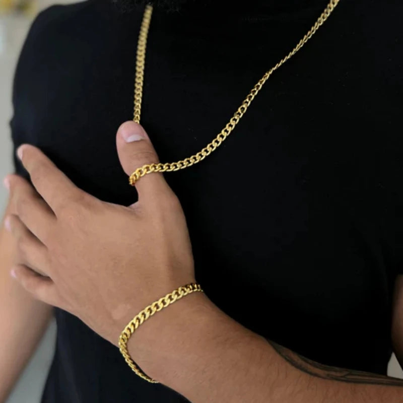 Conjunto Corrente Colare Pulseira - Kit 2 peças Colares e Pulseiras