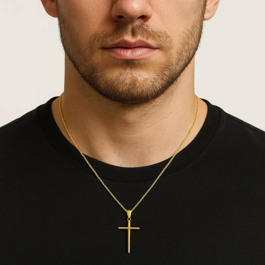 Corrente Dijon Masculina - Banhado a Ouro 70cm 18K Com Pingente