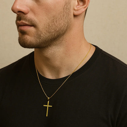 Corrente Dijon Masculina - Banhado a Ouro 70cm 18K Com Pingente