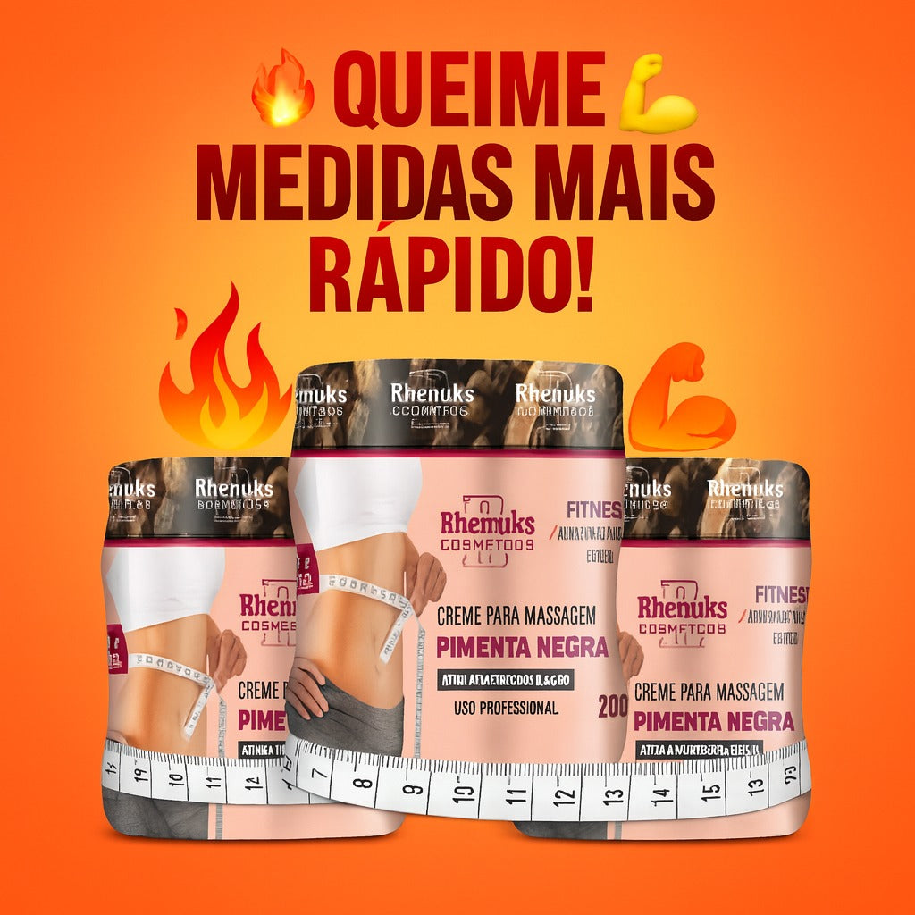 Creme Pimenta Negra 200 gr - Redutor de Medidas e celulites [COMPRE 1 LEVE 3🔥]